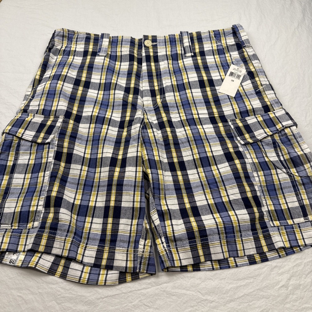 Polo Jeans Co Ralph Lauren Shorts Mens 38 Plaid Cargo 100% Cotton RL Pockets